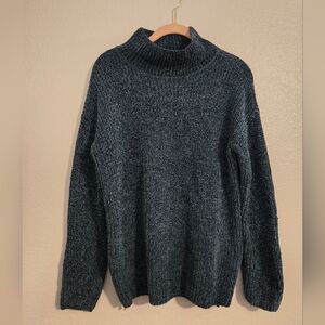 Cynthia Rowley Dark Green Turtleneck Sweater With Side Zippers, Size S